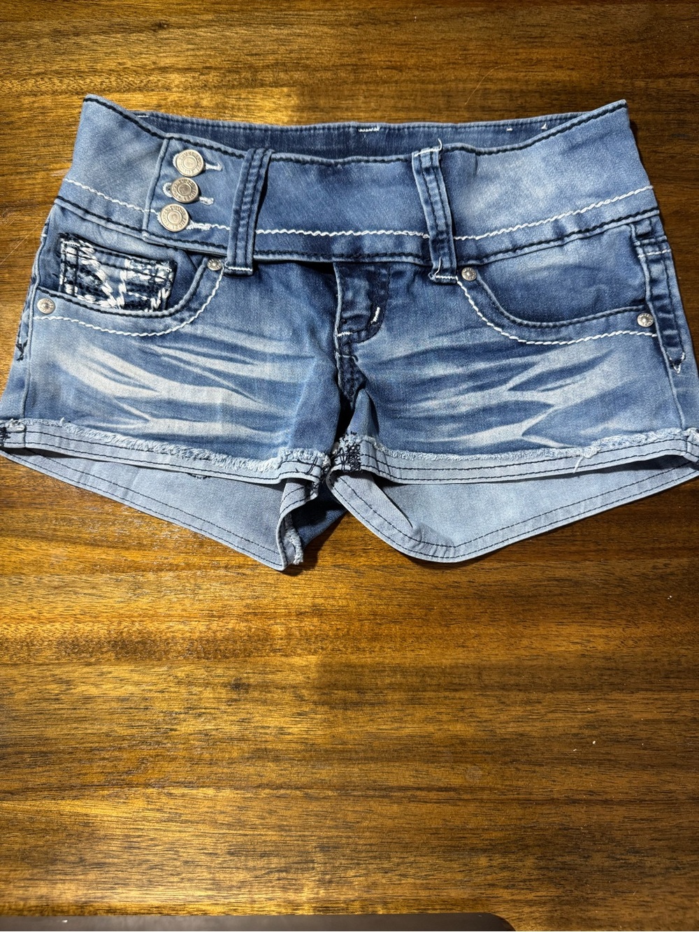 Rue21 Distressed Light Blue Denim Jean Shorts